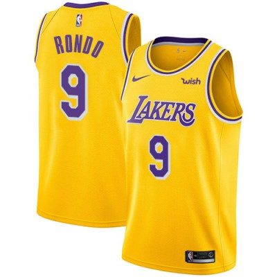 Nike Los Angeles Lakers #9 Rajon Rondo Gold Youth NBA Swingman Icon Edition Jersey